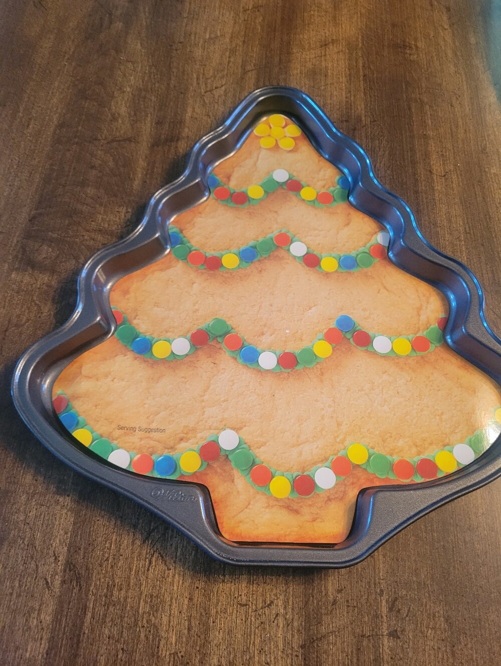 Wilton Dark Metallic Christmas Tree Cake Pan with Colorful Accent Dots